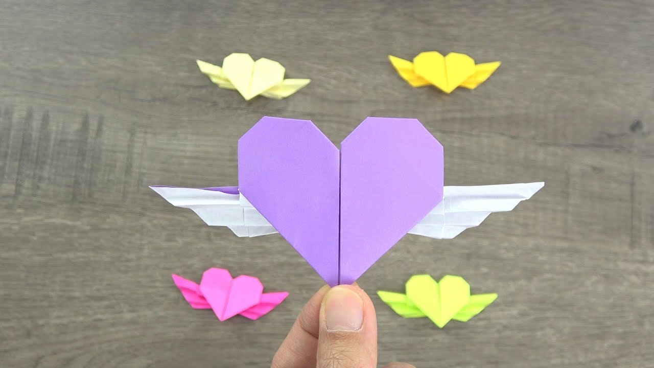 Origami Heart How To Make A Paper Heart With Wings Valentine Ts Thaitrick 5699