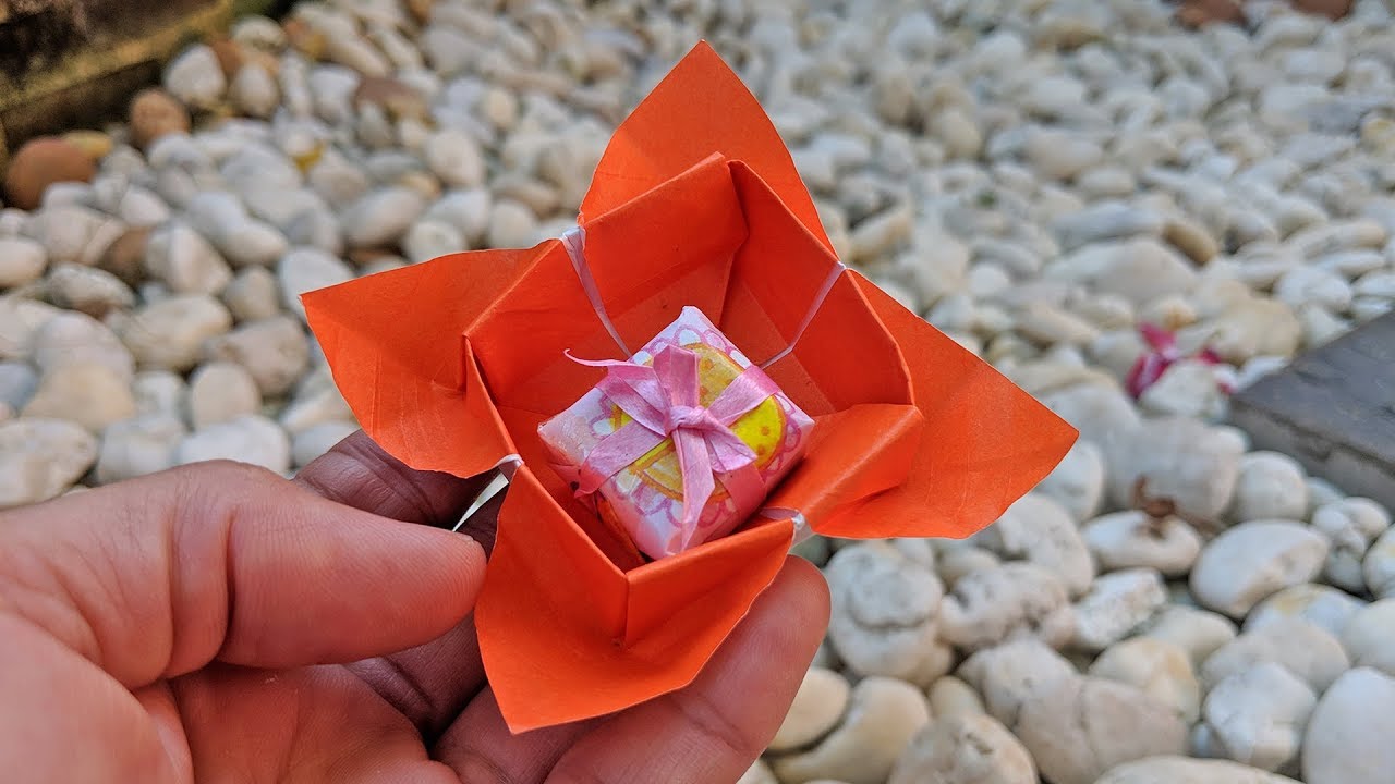 DIY How to Make Origami Gift Box - Thaitrick