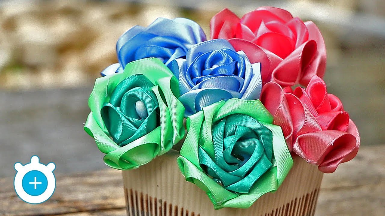 How To Make Ribbon Flowers - Thaitrick